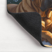 Festlicher Bullmastiff mit Weihnachtsbeleuchtung U Mousepad (Ecke)