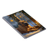 Festlicher Bullmastiff mit Weihnachtsbeleuchtung U Notizblock (Rechte Seite)