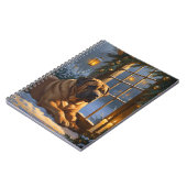 Festlicher Bullmastiff mit Weihnachtsbeleuchtung U Notizblock (Linke Seite)