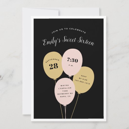 Festlicher Bunch | Einladung von 16 . Geburtstag (Vorderseite)