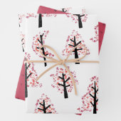 Festlicher Burgund Snowflake Weihnachtsbaum Geschenkpapier Set (Beispiel)