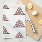 Festlicher Burgund Weihnachts-Baumuster Urlaub K Geschirrtuch (Viertel Falte)