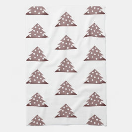 Festlicher Burgund Weihnachts-Baumuster Urlaub K Geschirrtuch