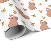 Festlicher Capybara Weihnachtsfeiertag Geschenkpapier (Rolleneckpunkt)
