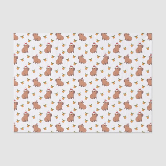 Festlicher Capybara Weihnachtsfeiertag Seidenpapier (Vorderseite)