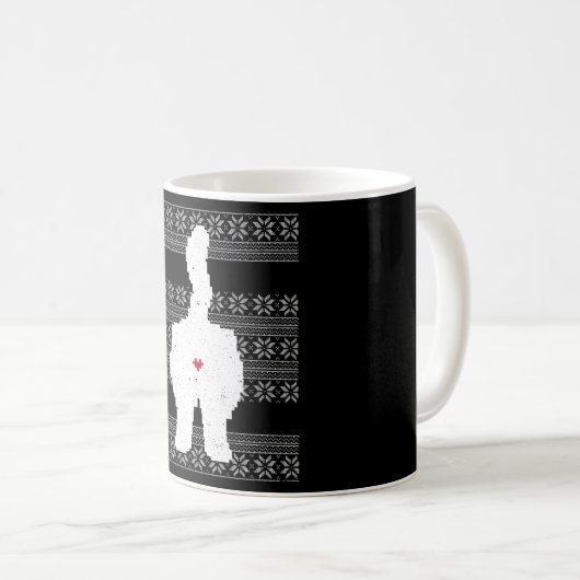 Festlicher Cat Hintern Ugly Weihnachtsfeiertag Kaffeetasse (VorderseiteRechts)