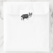 Festlicher Corgi-Pop-Siegel Quadratischer Aufkleber (Tasche)