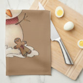 Festlicher Country-Schneemann-Set Geschirrtuch (Viertel Falte)