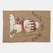 Festlicher Country-Schneemann-Set Geschirrtuch (Horizontal)