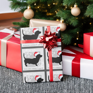 Festlicher Dachshund-Hundefamilienname Geschenkpapier