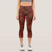 Festlicher Damast  Capri Leggings (Vorderseite)