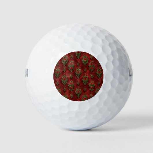 Festlicher Damast Golfball (Vorderseite)