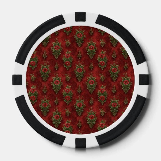 Festlicher Damast  Pokerchips (Vorderseite)