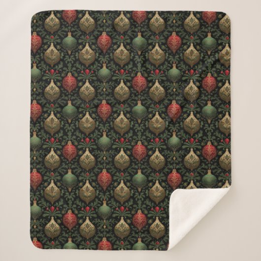 Festlicher Damast  Sherpadecke (Vorderseite)