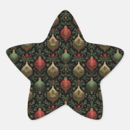 Festlicher Damast  Stern-Aufkleber