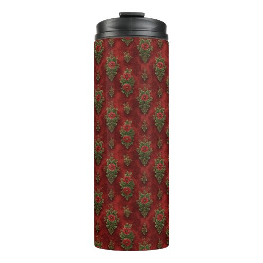 Festlicher Damast Thermosbecher (Vorderseite)