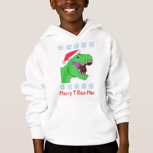 Festlicher Dinosaurier "fröhlichen Tc$rex-mas" Hoodie (Vorderseite)