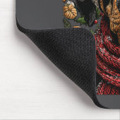 Festlicher Dobermann mit Weihnachtsmannmütze Schne Mousepad (Ecke)