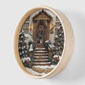 Festlicher Eingang mit Kranz. Uhr (Winkel)