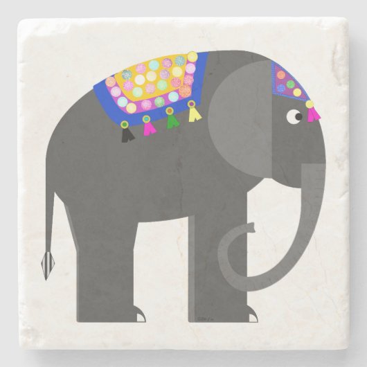 Festlicher Elephant Stone Untersetzer (Vorderseite)