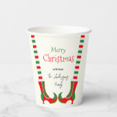 Festlicher Elf Bein Frohe Weihnachten Pappbecher (Rückseite)