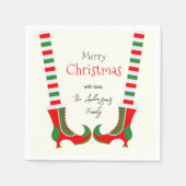 Festlicher Elf Bein Frohe Weihnachten Serviette (Vorderseite)