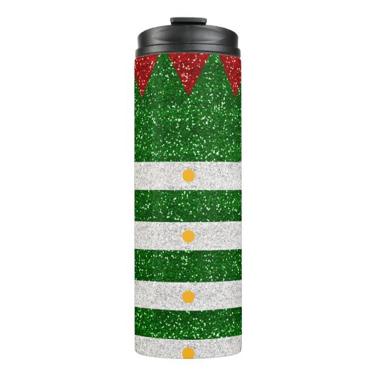 Festlicher Elf-Glitzer Thermosbecher (Vorderseite)