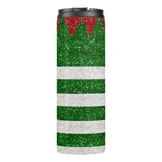 Festlicher Elf-Glitzer Thermosbecher (Rückseite)