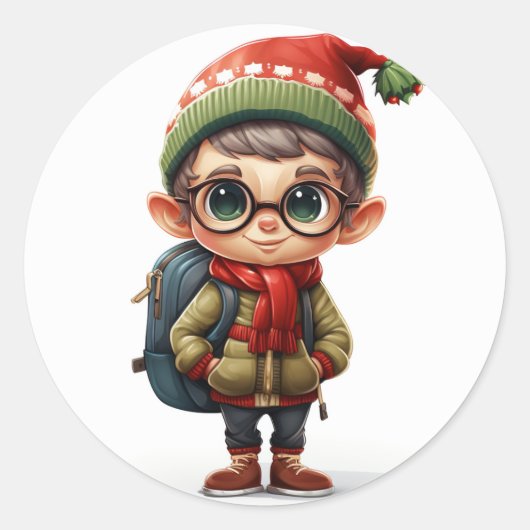 Festlicher Elf mit stilvollem Outfit Sticker (Vorderseite)