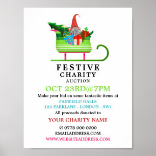 Festlicher Elf Sleigh, Auktion der festlichen Wohl Poster