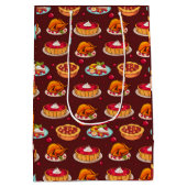 Festlicher Erntedank Feeling Muster Mittlere Geschenktüte (Rückseite)