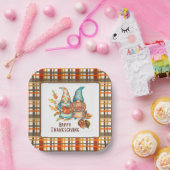 Festlicher Erntedank Gnomes Pappteller (Party)