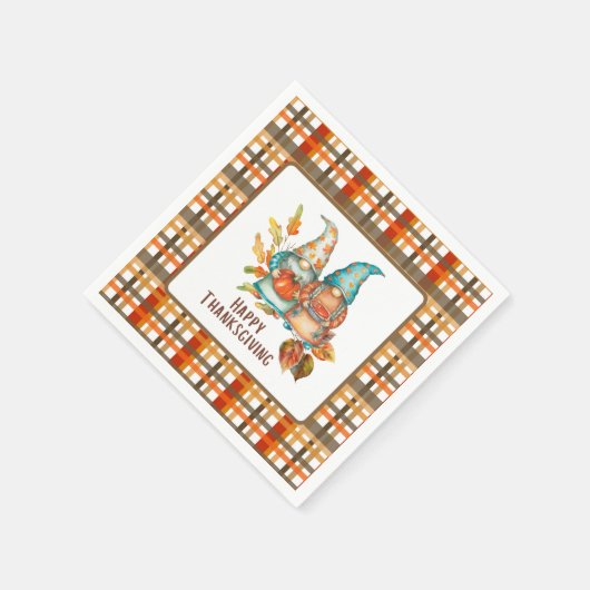 Festlicher Erntedank Gnomes Serviette (Ecke)