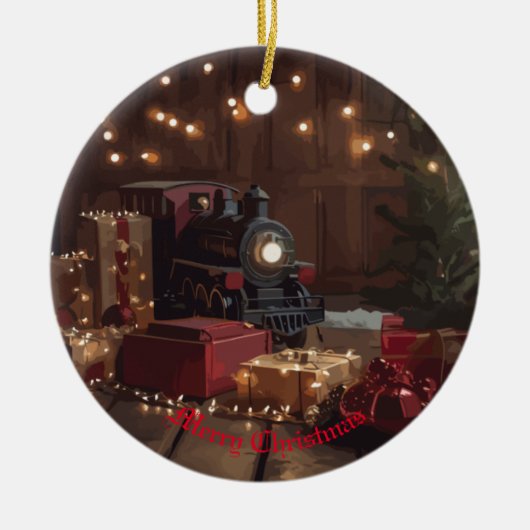 Festlicher Express Keramik Ornament (Vorne)