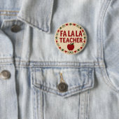 Festlicher Fa La La Lehrer-Hässlicher-Weihnachtspu Button (Beispiel)