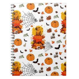 Festlicher Fall Capybar mit Pumpkins, Spinnen Notizblock
