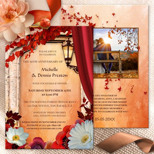 Festlicher Fall Foto Jubiläum Party Einladung