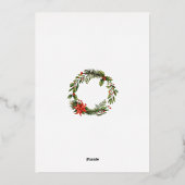 Festlicher Familienurlaub Weihnachtskraut Party Folieneinladung (Rückseite)