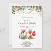 Festlicher Feiertag Cocktail Party Weihnachten Einladung (Vorderseite)