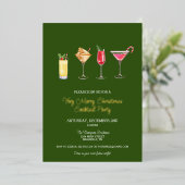 Festlicher Feiertag Cocktail Party Weihnachten Folieneinladung (Stehend vorne)