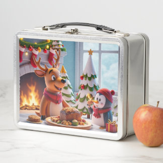 Festlicher Feiertag Lunchbox mit Rentier und Pingu