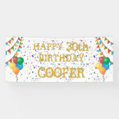 Festlicher Flair: Personalisiert Confetti Geburtst Banner (Horizontal)