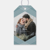 Festlicher Fokus | Grau Blau | Geschenkanhänger (Vorderseite)