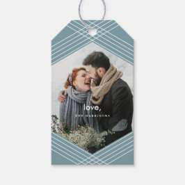 Festlicher Fokus | Grau Blau | Geschenkanhänger