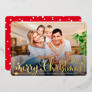 FESTLICHER FOTORAHMEN Kalligrafie Frohe Weihnachte Folien Feiertagskarte