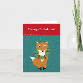 Festlicher Fox in einem Weihnachtskranz Personalis Feiertagskarte