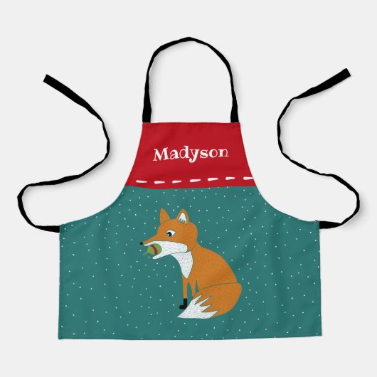 Festlicher Fox mit einem Weihnachtsgeschmack Perso Schürze (Vorderseite)