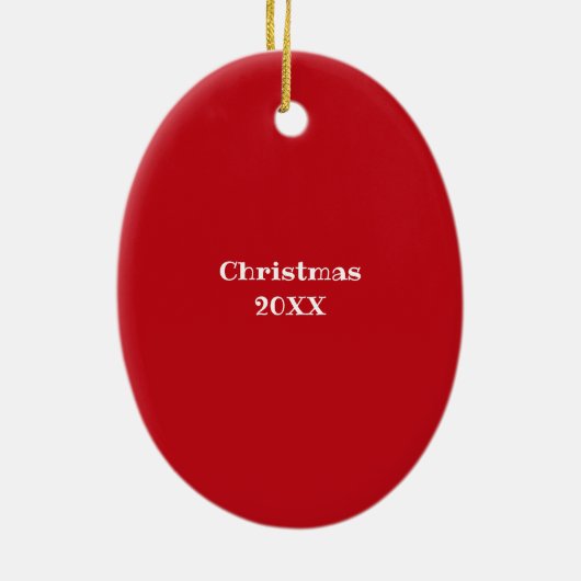 Festlicher Fox mit Weihnachtskranz Personalisiert Keramik Ornament (Hinten)