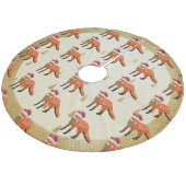 Festlicher Fox-Weihnachtsbaum-Rock Fleece Weihnachtsbaumdecke (Schrägansicht)