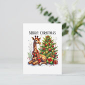 Festlicher Frohe Weihnachten Giraffe Dschungel (Stehend Vorderseite)